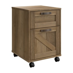 kathy ireland® Home by Bush Furniture Cottage Grove 17"D Vertical 2-Drawer Mobile File Cabinet, Reclaimed Pine, Delivery
