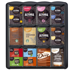 FLAVIA® 4-Column Countertop Drink Display, 14"H x 16 5/8"W x 17 1/4"D, Black