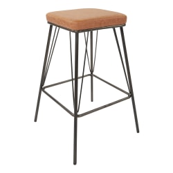 Ave Six Mayson 26"H Polyester Counter Stools, Sand/Gunmetal, Set Of 2 Stools