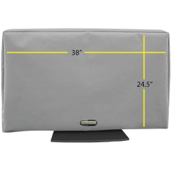 Solaire Protective Cover - Supports Flat Panel Display - Rain Resistant, Dust Resistant, Sunlight Resistant, Durable, Mildew Resistant, Scratch Resistant, Remote Control Pocket, Zippered - Fabric - Neutral Gray