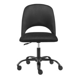 Eurostyle Alby Velvet Office Chair, Black
