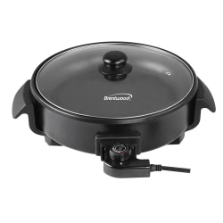 Brentwood 12" Round Non-Stick Electric Skillet With Vented Glass Lid, 6-1/2"H x 12-1/2"W x 15-1/4"D, Black