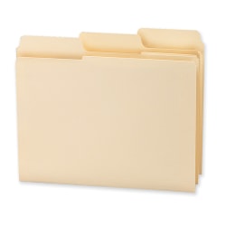 Smead® 1/3-Cut 2-Ply SuperTab® File Folders, Letter Size, Manila, Box Of 100