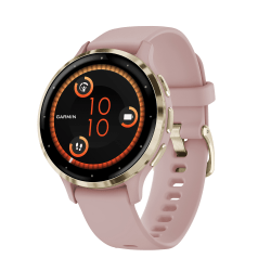 Garmin Venu 3S Fitness Smartwatch With Stainless-Steel Bezel And Silicone Band, Dust Rose/Soft Gold
