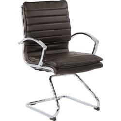 Office Star™ SPX23595C Faux Leather Mid-Back Guest Chair, Espresso