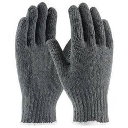 PIP Cotton/Polyester Gloves, Large, Gray, Pack Of 12 Pairs