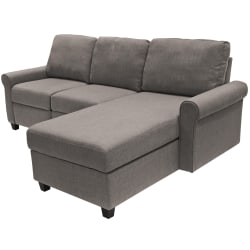 Serta® Copenhagen Reclining Sectional With Storage Chaise, Right, Gray/Espresso