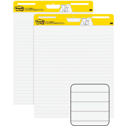 Post-it® Super Sticky Lined Easel Pads, 25" x 30", 30 Sheets Per Pad, White, Pack Of 2 Pads