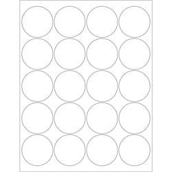 Tape Logic® Round Glossy Labels For Laser Printers, LL302, 2", White, Case Of 2,000