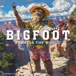 2026 Willow Creek Press Humor & Comics Monthly Wall Calendar, 12" x 12", Bigfoot Travels the World, January To December, 55687