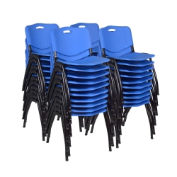 Regency M Breakroom Stacking Chairs, Chrome/Blue, Pack of 40 Chairs