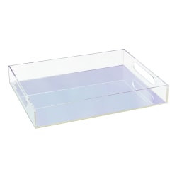 Realspace® Opaline Acrylic Document Tray, 2-3/16"H x 11"W x 14"D, Clear/Iridescent