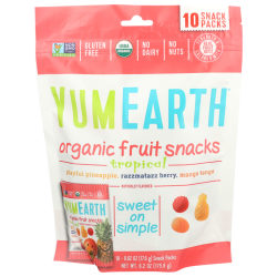 YumEarth Organic Tropical Fruit Snacks, 0.6 Oz, Total Qty 120