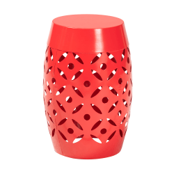 Baxton Studio Hallie Modern And Contemporary Outdoor Side Table, 18-15/16"H x 12-1/4"W x 12-1/4"D, Red