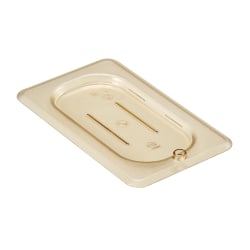 Cambro H-Pan High-Heat GN 1/9 Flat Covers, 3/8"H x 4-1/4"W x 6-15/16"D, Amber, Pack Of 6 Covers