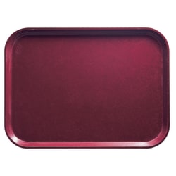 Cambro Camtray Rectangular Serving Trays, 15" x 20-1/4", Burgundy Wine, Pack Of 12 Trays