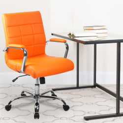 Flash Furniture Vinyl Mid-Back Executive Office Chair, Orange