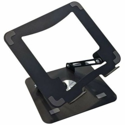 Uncaged Ergonomics Swivel Laptop Stand for Desk - Adjustable Laptop Riser Cooler with 360 Rotation - Up to 15.6" Screen Support - 19 lb Load Capacity - 10.2" Width x 10" Depth - Desk - Metal - Black - For Notebook, Tablet