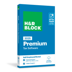 H&R Block Premium Tax Software, 2025, Windows/Mac, Download/Product Key