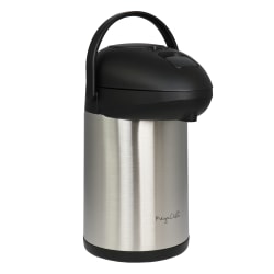 MegaChef Stainless Steel Vacuum Body Pump Cap Air Pot, 3L, Silver
