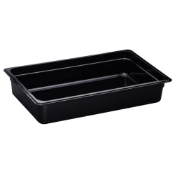 Cambro H-Pan High-Heat GN 1/1 Food Pans, 4"H x 12-3/4"W x 20-7/8"D, Black, Pack Of 6 Pans