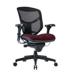 WorkPro® Quantum 9000 Series Ergonomic Mesh/Premium Fabric Mid-Back Chair, Black/Burgundy, BIFMA Compliant