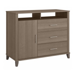 Bush Furniture Somerset Tall Sideboard Buffet Cabinet, Ash Gray, Standard Delivery