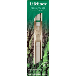 Lifelines Pen Diffuser, With 4-Scent Cartridge, Fine Point, 1.0 mm, Green Barrel, Black Ink, Walk In The Woods