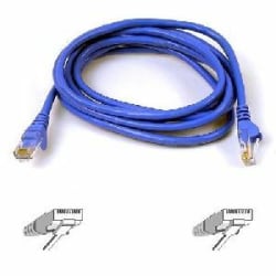 Belkin 9ft Cat6 Snagless Molded Networking Cable - Ethernet - RJ45 550mhz - Blue - patch cable - RJ-45 Male - RJ-45 Male - 9ft - Blue