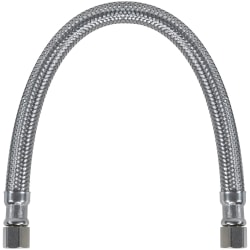 Certified Appliance Accessories Braided Stainless Steel Ice Maker Connector - 12" - Silver, Stainless Steel - Polyester, Polyvinyl Chloride (PVC), Stainless Steel, Brass
