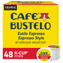 Café Bustelo Espresso Roast Coffee K-Cup Pods, Box Of 48
