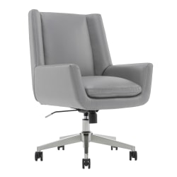 Serta® SitTrue™ Montair Faux Leather Mid-Back Manager Chair, Gray
