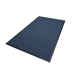 M+A Matting WaterHog Squares Classic Mat, 3' x 5', Navy, Smooth backing