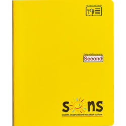 SONS System Second Notebooks, 9-3/4" x 7-1/2", 1 Subject, Primary Rule, 200 Sheets, Yellow