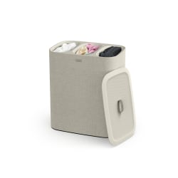 Joseph Joseph 90-Liter 3-Compartment Laundry Basket, 28" x 23-5/16", Ecru