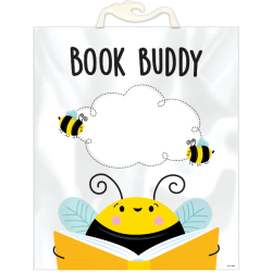 Creative Teaching Press Book Buddy Bags, 10-1/2" x 12-1/2", Busy Bees Bee a Reader, Pack Of 6 Bags