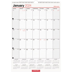 2024 Office Depot® Brand Monthly Wall Calendar, 12" x 17", White, January to December 2024 , OD301628