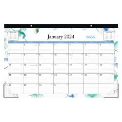 2024 Blue Sky™ Lindley Monthly Desk Pad Calendar, 17" x 11", January to December 2024, 100024