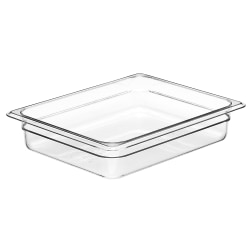 Cambro Camwear GN 1/2 Size 2" Food Pans, 2"H x 10-1/2"W 12-3/4"D, Clear, Set Of 6 Pans