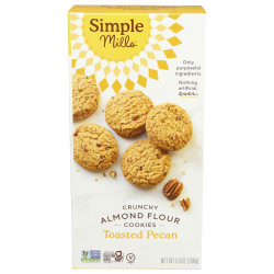 Simple Mills Crunchy Cookies, Toasted Pecan, 5.5 Oz, Total Qty 6