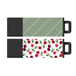 Centon Datastick Pro2 USB Drives, 32GB, Cherry Red/Green Stripes, Pack Of 2 Drives