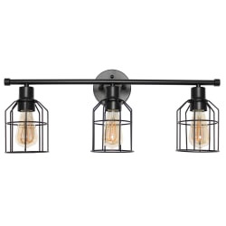 Lalia Home 3-Light Industrial Wired Vanity Light, 6-1/2"W, Black