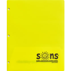 SONS System Pocket Folders, 9-1/2" x 12-1/2", Yellow