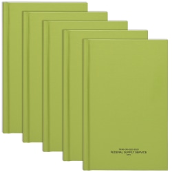 Global Tactical Military Notebooks, 5-1/4" x 8", 1 Subject, College Rule, 192 Sheets, Green, Pack Of 5 Notebooks
