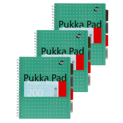 Pukka Pads Subject Divider Notebook, Letter Sized, Metallic Green, Pack 3