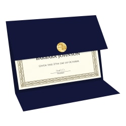 Geographics Recycled Certificate Holder - Navy - 30% Recycled - 5 / Pack