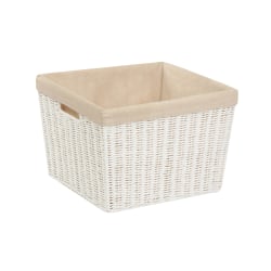 Honey-Can-Do Paper Rope Basket With Liner, Medium Size, 10" x 15" x 13", White