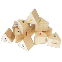 TickiT Sound Prisms, 2-7/16"H x 2"L x 2-7/16"D, Wood, Set Of 12 Prisms