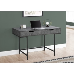 Monarch Specialties Pollard 48"W Computer Desk, Gray Stone/Black