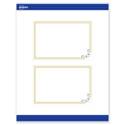 Avery® Print-To-The-Edge Postcards With Sure Feed® Technology, S00-DMW-PRMWC10, Rectangle, 4" x 6", Matte White, Preprinted Double Gold Border with Florals Design, Pack Of 20